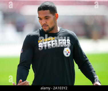 Santa Clara, CA. 22 Sep, 2019. Pittsburgh Steelers zurück läuft James Conner (30) vor der NFL Football Spiel zwischen der Pittsburg Steelers und die San Francisco 49ers bei Levi's Stadion in Santa Clara, CA. Damon Tarver/Cal Sport Media/Alamy leben Nachrichten Stockfoto