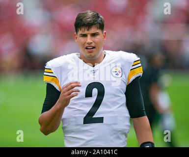 Santa Clara, CA. 22 Sep, 2019. Pittsburgh Steelers Quarterback Maurer Rudolph (2) vor der NFL Football Spiel zwischen der Pittsburg Steelers und die San Francisco 49ers bei Levi's Stadion in Santa Clara, CA. Damon Tarver/Cal Sport Media/Alamy leben Nachrichten Stockfoto