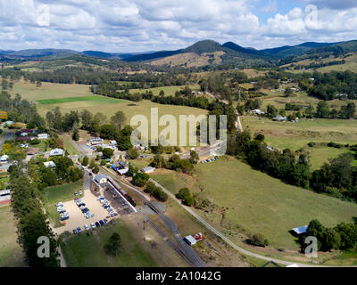 Die wiederhergestellten Mary Valley Rattler Dampfzug ist eine beliebte Attraktion in der gympie - amamoor Mary Valley Region Queensland Australien Stockfoto