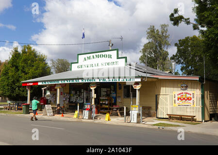 Der General Store am Ziel der historischen Maria Valley Rattler Dampflok Amamoor Queensland Australien Stockfoto