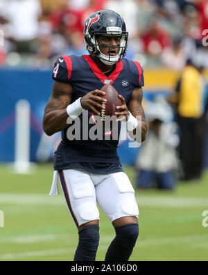 Carson, CA. 22 Sep, 2019. Houston Texans Quarterback Deshaun Watson #4 Während der NFL Houston Texans vs Los Angeles Ladegeräte an der Würde des Menschen Gesundheit Sport Park in Carson, Ca am 2. September 2019 (Foto von Jevone Moore) Credit: Csm/Alamy leben Nachrichten Stockfoto