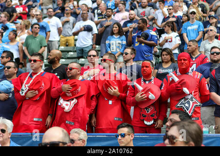 Carson, CA. 22 Sep, 2019. Houston Texans Fans während der NFL Houston Texans vs Los Angeles Ladegeräte an der Würde des Menschen Gesundheit Sport Park in Carson, Ca am 2. September 2019 (Foto von Jevone Moore) Credit: Csm/Alamy leben Nachrichten Stockfoto