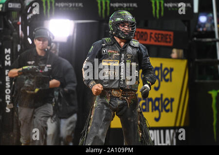 Fairfax, Virginia, USA. 22 Sep, 2019. CHASE OUTLAW feiert während der Endrunde, die am EagleBank Arena in Fairfax, Virginia statt. Credit: Amy Sanderson/ZUMA Draht/Alamy leben Nachrichten Stockfoto