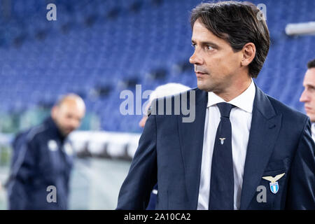 Rom, Italien. 22 Sep, 2019. Latium Reisebus, Simone Inzaghi schaut während der Serie ein Match zwischen Latium und Parma am Olympiastadion. (Endstand: Lazio 2:0 Parma) Credit: SOPA Images Limited/Alamy leben Nachrichten Stockfoto