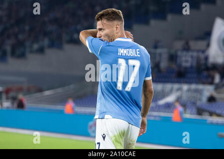 Rom, Italien. 22 Sep, 2019. Ciro unbeweglich Latium in Aktion während der Serie ein Match zwischen Latium und Parma am Olympiastadion. (Endstand: Lazio 2:0 Parma) Credit: SOPA Images Limited/Alamy Live Nachrichten gesehen Stockfoto