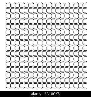 Abstrakte wellig, winken (Zick-zack) Element. Vertikale Linien, Streifen mit Billowy, undulate Verzerrung. Curvy, Kringel parallele Streifen. Osci Stock Vektor