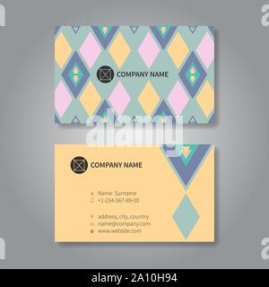 Moderne geometrische Business Card Design vorlage. Creative Business Card bereit zum Drucken. Vector Illustration. Stock Vektor