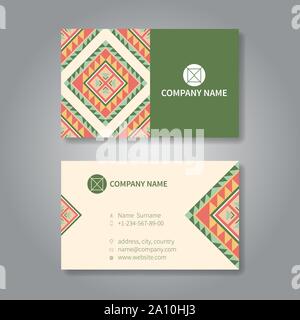 Moderne geometrische Business Card Design vorlage. Creative Business Card bereit zum Drucken. Vector Illustration. Stock Vektor