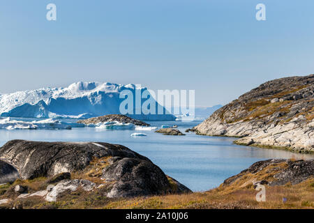 Detail der Jakobshavn Gletscher weiss auch wie Ilulissat Gletscher in Grönland. Stockfoto