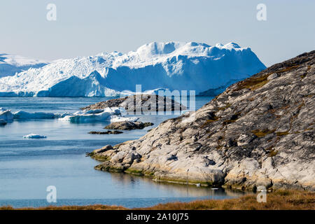 Detail der Jakobshavn Gletscher auch bekannt als Ilulissat Gletscher in Grönland. Stockfoto