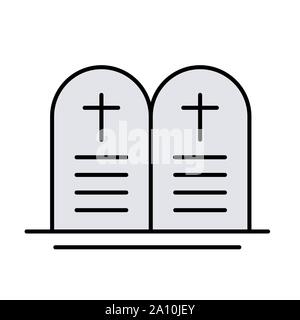 10 Befehle Christian glyph Icon isoliert auf Weiss. EPS 10. Stock Vektor