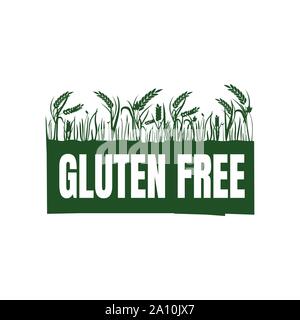 Ernährung anmelden glutenfreie Lebensmittel Logo Design Vector banner Abbildungen Stock Vektor