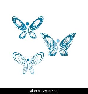 Abstrakte Schmetterlinge eine Schönheit Butterfly Logo Design template Vector Illustration Stock Vektor