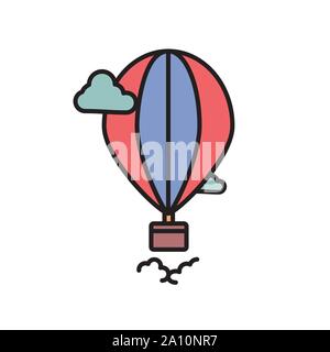 Heißluftballon glyph Icon isoliert ob Weiß. EPS 10. Stock Vektor