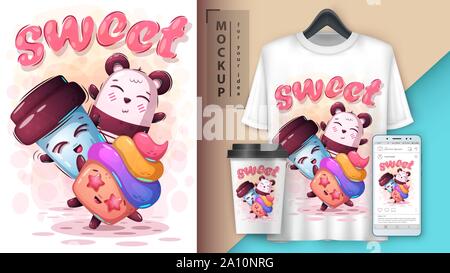 Süße Tiere - Mockup für Ihre Idee Stock Vektor