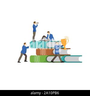 Distance Education, online Kurse und Business, Bildung, online Bücher und Study Guides, Prüfungsvorbereitung, Homeschooling, ist es schwer für eine Person Stock Vektor
