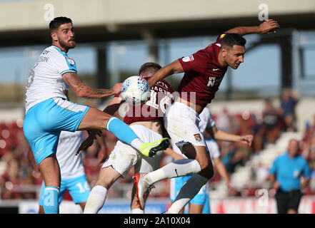 Northampton, Großbritannien. 21. September 2019 in Crawley Tom Dallison während der Sky Bet Liga eine Übereinstimmung zwischen Northampton Town und Crawley Town an der PTS Akademie Stadion in Northampton. Quelle: Tele Images/Alamy leben Nachrichten Stockfoto