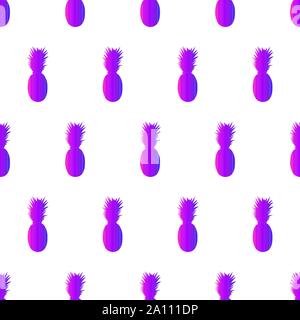 Neon Ananas nahtlose Muster. Bunt auf Weiß. Hintergrund kann in Grußkarten, Plakate, Flyer, Banner verwendet werden, die weitere Gestaltung etc. Vector Illustration. EPS 10. Stock Vektor
