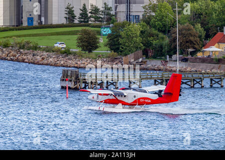 Nordic Wasserflugzeuge, eine Twin Otter mit dem Wasserflugzeug verlässt Nordre Toldbod 29, 1259 Kopenhagen, Dänemark Stockfoto