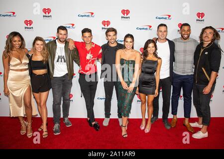 September 20, 2019, Las Vegas, Nevada, US: CAELYNN MILLER - KEYES, Dekan UNGLERT, TAYSHIA ADAMS, Brunnen, Adams, JARAED IACONETTI HAIBON, Ashley, JESSICA CLARKE, BEN HIGGINS, MIKE JOHNSON Der Bachelor kommt zur iHeartRadio Music Festival bei der T-Mobile Arena in Las Vegas, Nevada (Bild: © Daniel DeSlover/ZUMA Draht) Stockfoto