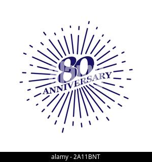 Congratulatory Inschrift für den Jahrestag von 80 Jahren. Flache Bauform. Stock Vektor
