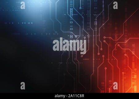 Der binäre Code Hintergrund, Digitale Abstrakte futuristische Technologie Hintergrund, Platine mit binären Code, Technik Konzept Stockfoto
