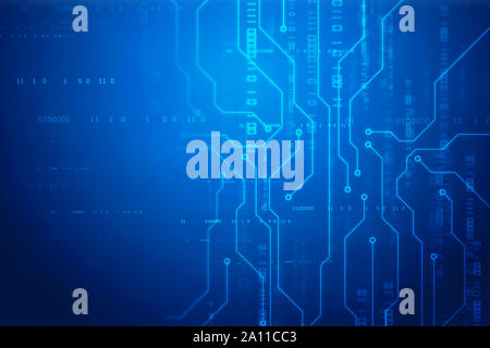 Der binäre Code Hintergrund, Digitale Abstrakte futuristische Technologie Hintergrund, Platine mit binären Code, Technik Konzept Stockfoto