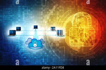 3D-rendering Cloud Computing Konzept, Cloud internet technologie Konzept Hintergrund Stockfoto