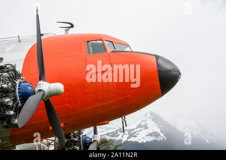 Douglas DC-3 Vintage Flugzeug der Argentinischen Marine. Ushuaia, Argentinien Stockfoto