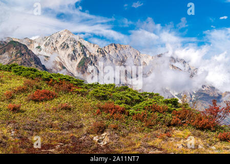 Landschaft Herbst von Hakuba Tal in Nagano Chubu Japan Stockfoto