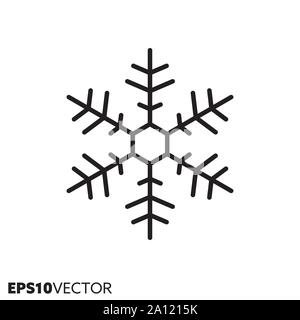 Schneeflocke Symbol Leitung. Das Symbol für Weihnachten und festliche Dekoration. Saisonale ornament flach Vector Illustration. Stock Vektor