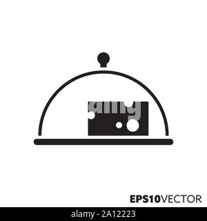 Käseglocke glyph Icon. Symbol der Küchenutensilien. Lebensmittelbezogene flachbild Vector Illustration. Stock Vektor