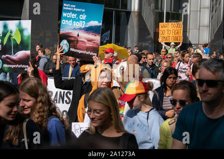 Das globale Klima März/Klima Streik/Protest in Brüssel, Belgien, am Freitag, den 20. September 2019 Stockfoto