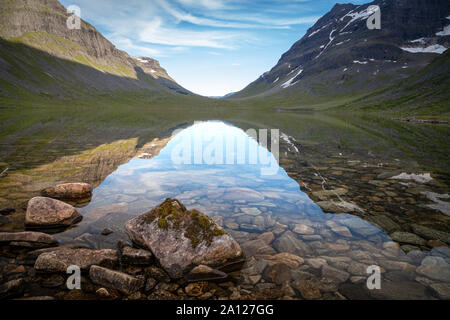 Viromdalen Berg Tal im Herzen des Trollheimen National Park, Sommer, mitten in Norwegen. Stockfoto