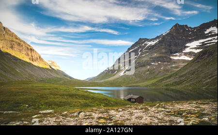 Viromdalen Berg Tal im Herzen des Trollheimen National Park, Sommer, mitten in Norwegen. Stockfoto