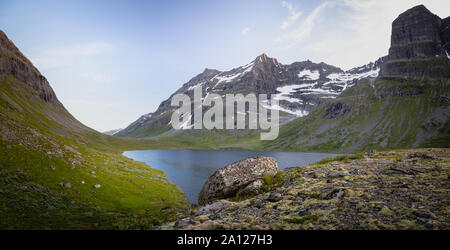 Viromdalen Berg Tal im Herzen des Trollheimen National Park, Sommer, mitten in Norwegen. Stockfoto