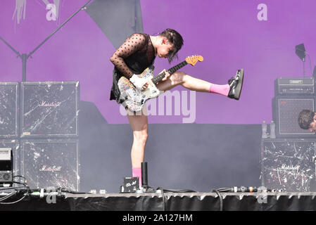 Yungblud durchführen auf der Hauptbühne an der Leeds Festival, Bramham Park am 23 August, 2019 Mit: Yungblud, Dominic Richard Harrison, Wo: Leeds, Großbritannien Wann: 23 Aug 2019 Quelle: Graham Finney/WANN Stockfoto