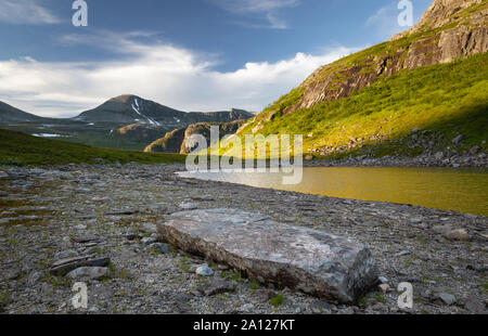 Viromdalen Berg Tal im Herzen des Trollheimen National Park, Sommer, mitten in Norwegen. Stockfoto