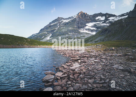 Viromdalen Berg Tal im Herzen des Trollheimen National Park, Sommer, mitten in Norwegen. Stockfoto