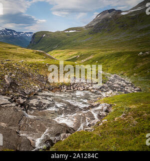 Blick von Renndalen Tal in Trollheimen Berge, norwegischen Nationalpark, Sommer. Stockfoto