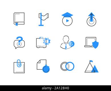 On-line-Geschäft und Dienstleistungen color Symbole gesetzt Stock Vektor