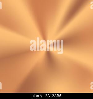 Bronze Radial Textur. Metallische Folie Oberfläche. Kupfer realistischen Farbverlauf. Vector Illustration Stock Vektor