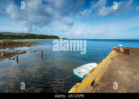 Die Anlegestelle und Hafen von sannox auf der Isle of Arran in Schottland Stockfoto