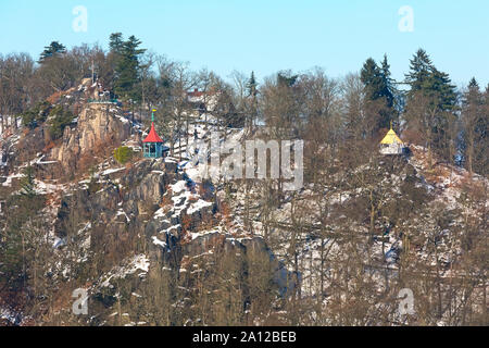 Peter's Höhe Aussichtspunkt in Karlovy Vary, Tschechische Republik Stockfoto