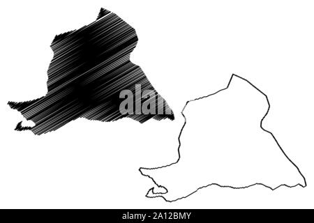 Peravia (Dominikanische Republik, Hispaniola, Provinzen der Dominikanischen Republik) Karte Vektor-illustration, kritzeln Skizze Peravia Karte Stock Vektor