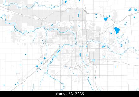 Reich detaillierte Vektor Lageplan von Lansing, Michigan, USA. Karte Vorlage für Wohnkultur. Stock Vektor