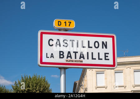 Die historische Stadt Castillon La Bataille in der Gironde Departement für Nouvelle-Aquitaine im Südwesten Frankreich Stockfoto