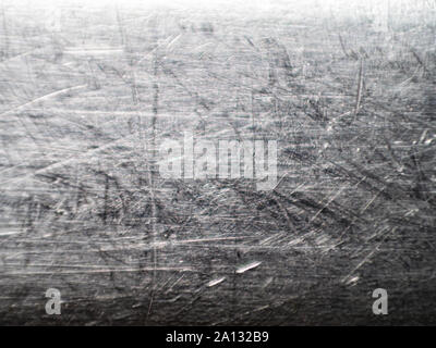 Nahaufnahme von Zerkratzt Silber aus Metall Stockfoto