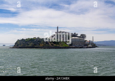 Die Insel Alcatraz in der Bucht von San Francisco, USA Stockfoto
