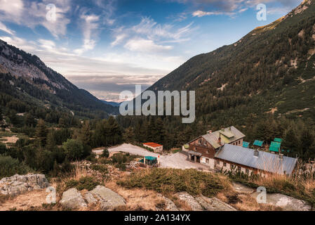 Vihren Hütte im Pirin-gebirge, Bulgarien Stockfoto